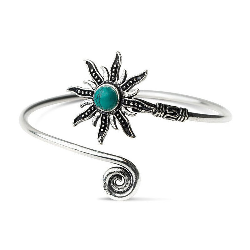 Women's Vintage Sunflower Turquoise Alloy Bracelet