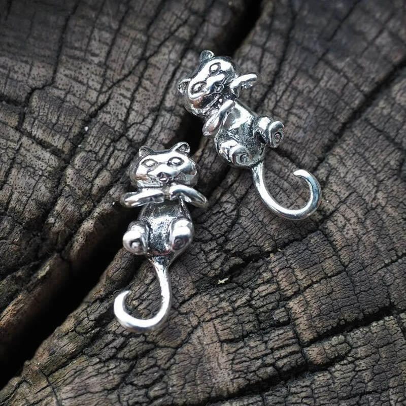 Dashingsoul Vintage Funny Kitten Earrings