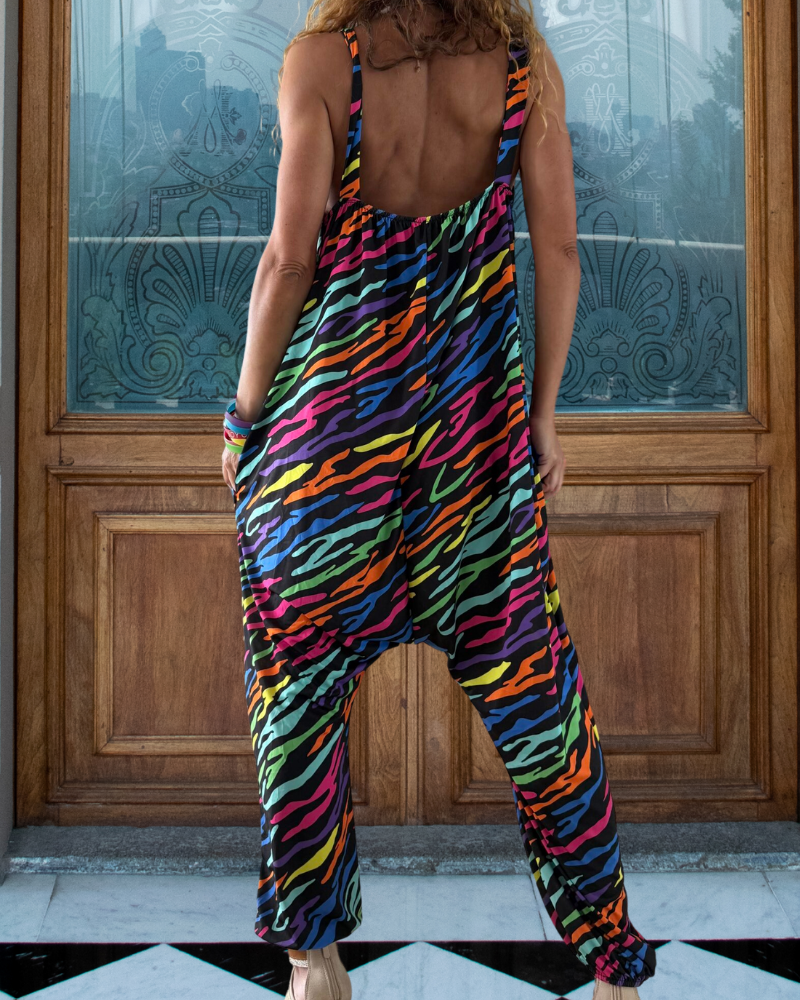 Colorful Wave Striped Jumpsuit