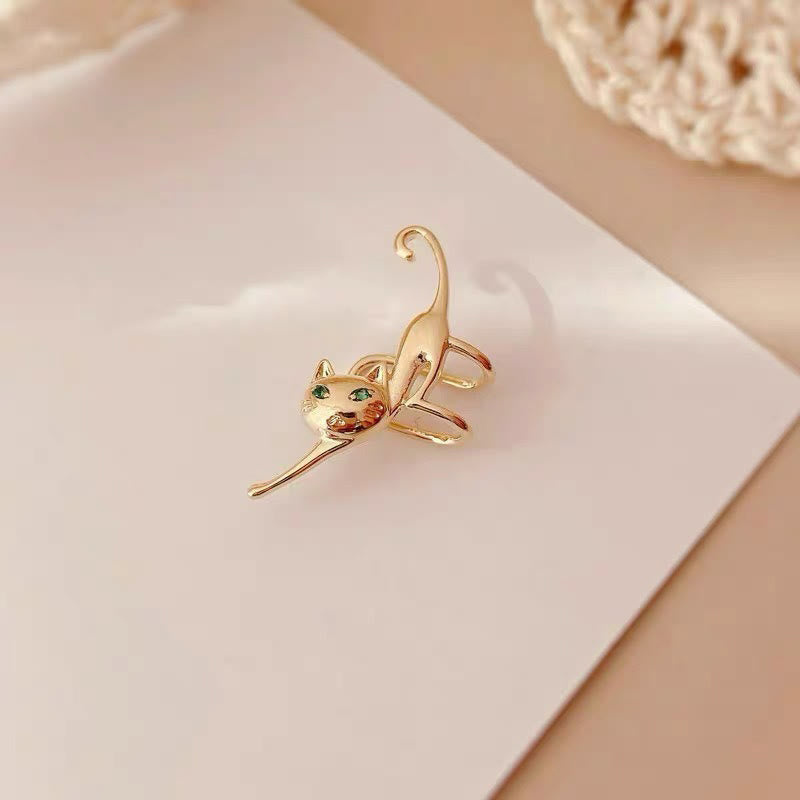 Dashingsoul Cute Elf Cat Clip Earrings