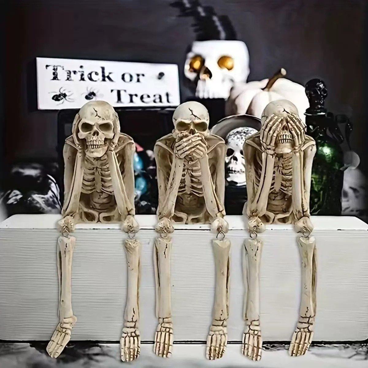 đ„LAST DAY 49% OFFđ„See Speak Hear No Evil Skeleton Figurines