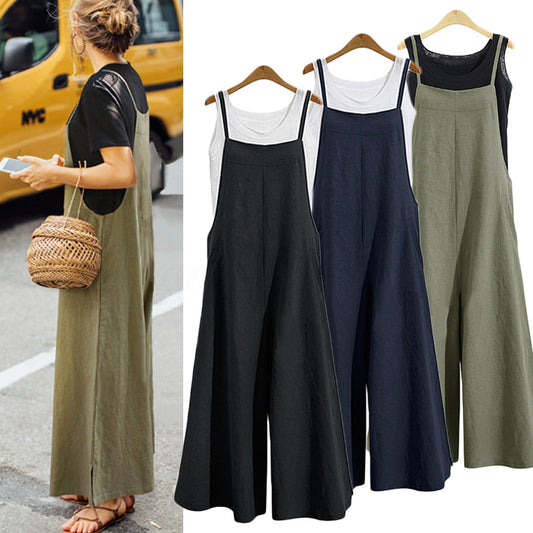11 Colors Women's Sleeveless Oversized Casual Jumpsuit
