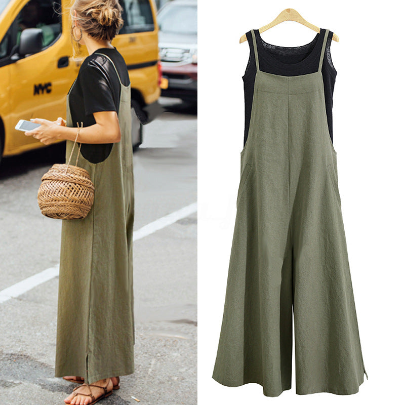 11 Colors Women's Sleeveless Oversized Casual Jumpsuit