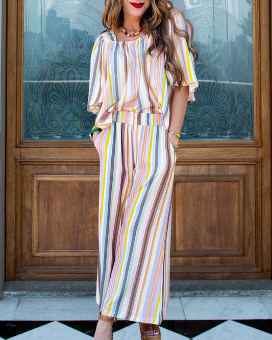 Fashion Colorful Striped Jumpsuit
