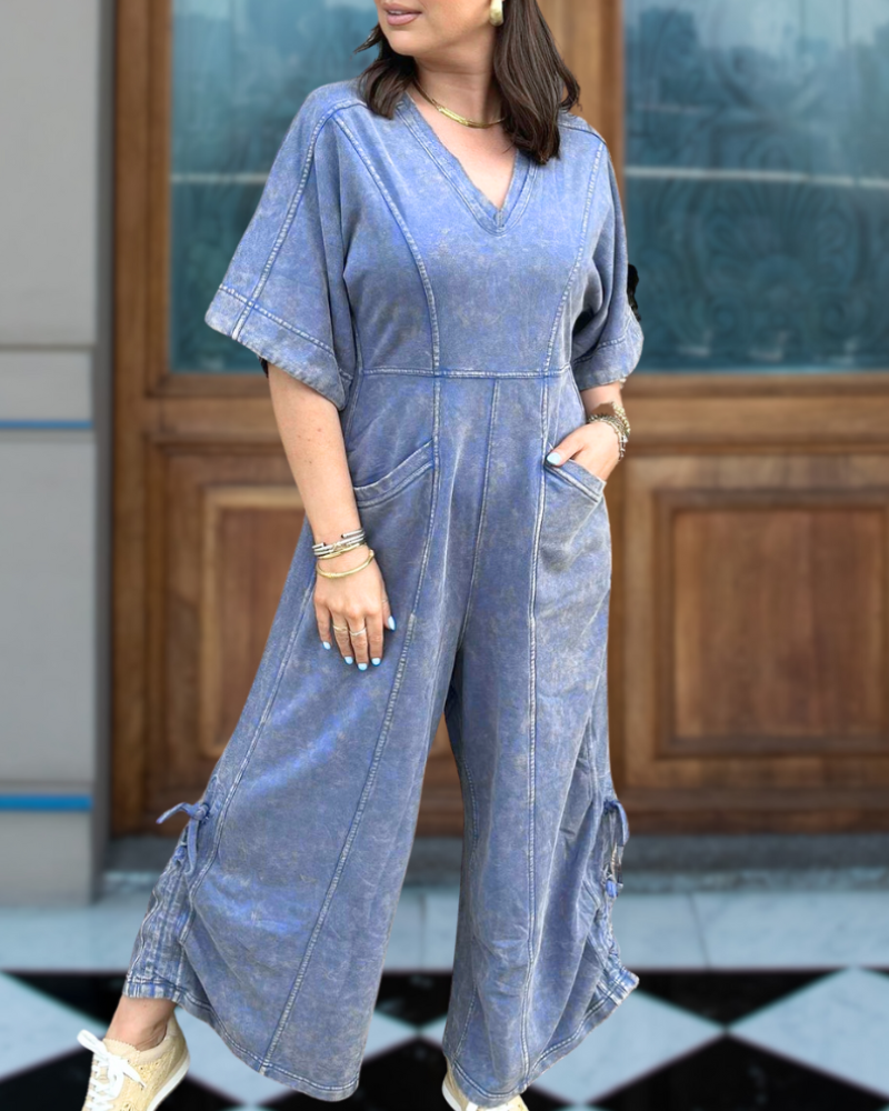 Washed Wide Leg Jumpsuit
