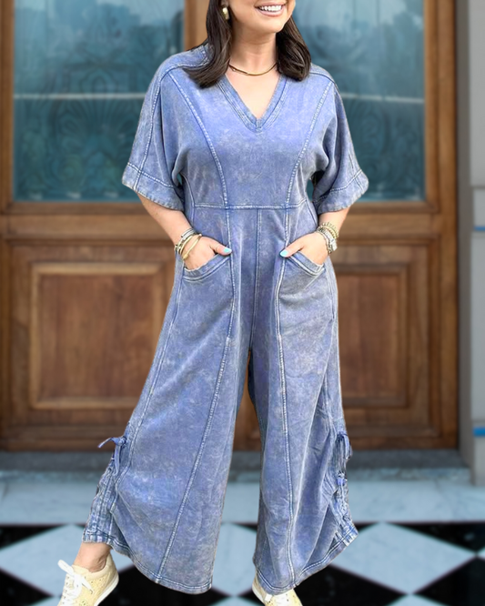 Washed Wide Leg Jumpsuit
