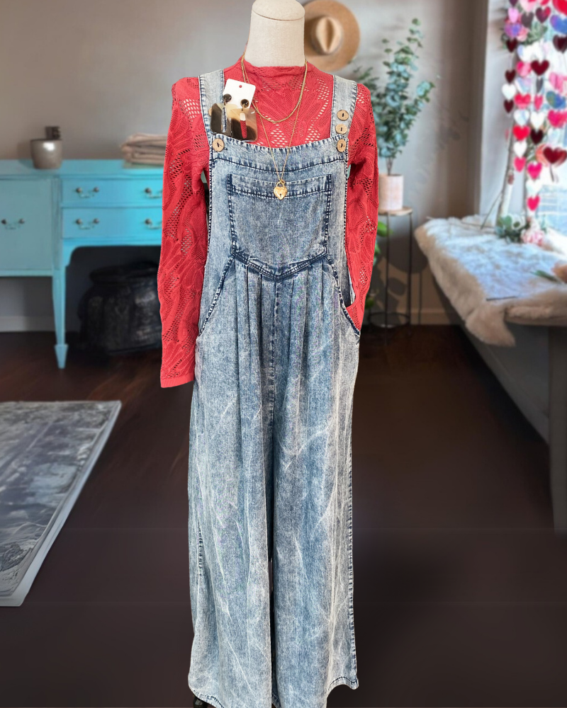 Fade Denim Overalls