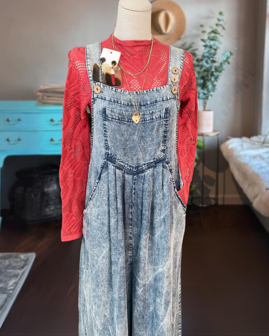 Fade Denim Overalls