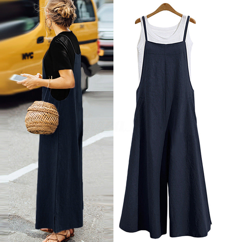 11 Colors Women's Sleeveless Oversized Casual Jumpsuit
