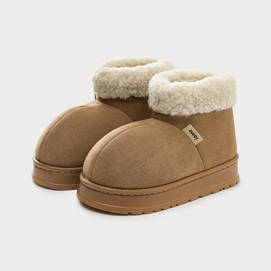 Women's Solid Color High Top Plush Slippers